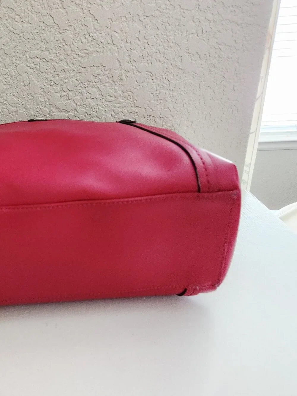 Coach Jordan Fushia Saffiano Leather Shoulder Bag Purse
